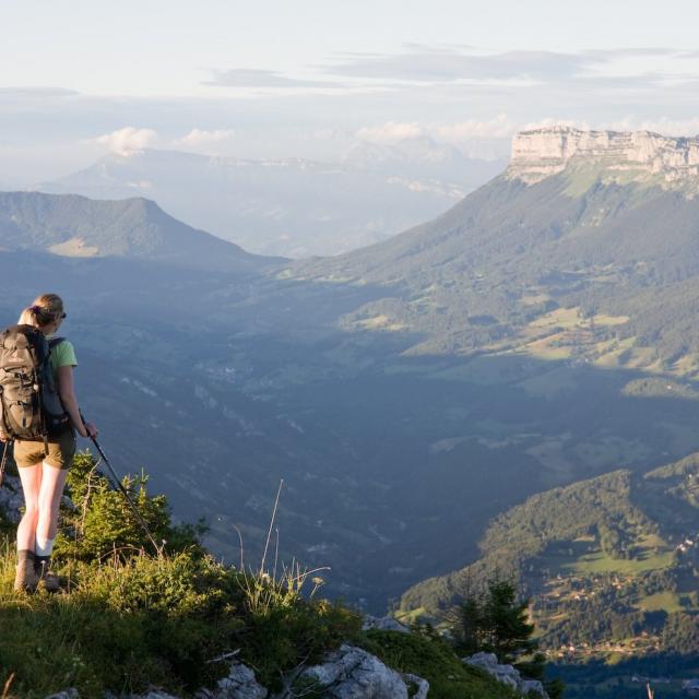 Randonneuse Au Grand Som, Vue Sur Le Granier