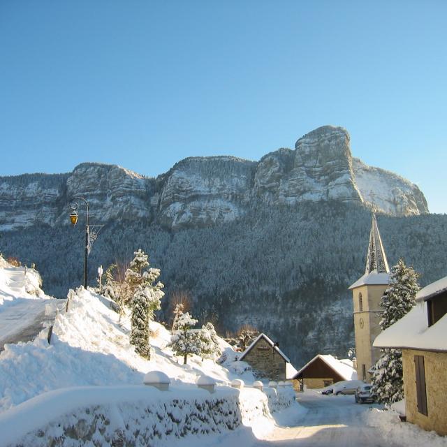 Village de Corbel sous la neige