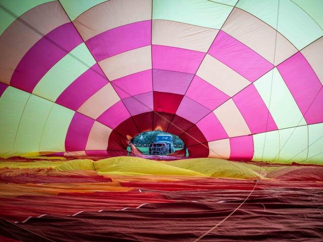 Dans le ballon d'une montgolfière