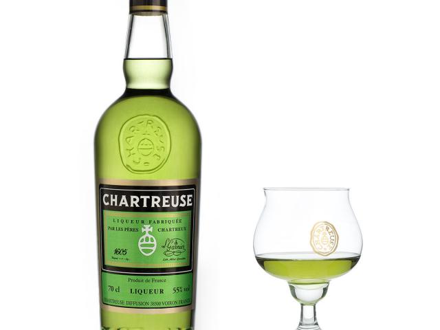 Liqueur Chartreuse Verte et son verre