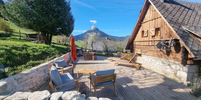 Terrasse du gîte Le Mazeau